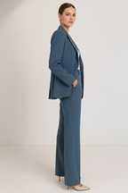 Blazer Straight Leg Trousers Suit Set Formal