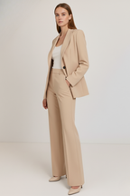 Blazer Straight Leg Trousers Suit Set Formal