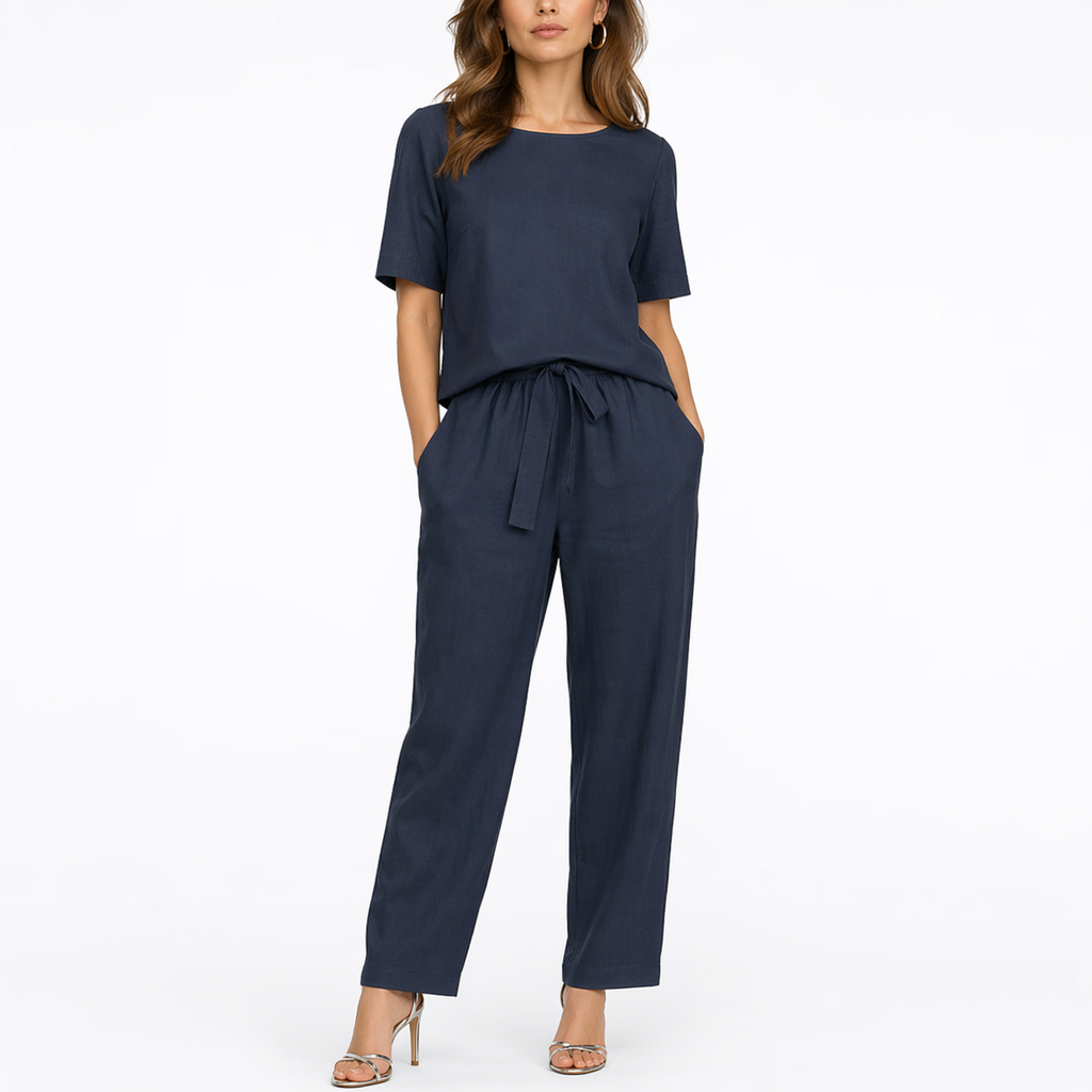 Short Sleeve Two-Piece Trouser Set