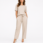 Short Sleeve Two-Piece Trouser Set