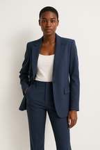 Two Piece Suit Blazer Stretch Crepe Fluid