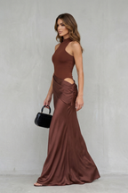 Halter Bodycon Women’s Cut-Out Maxi Dress