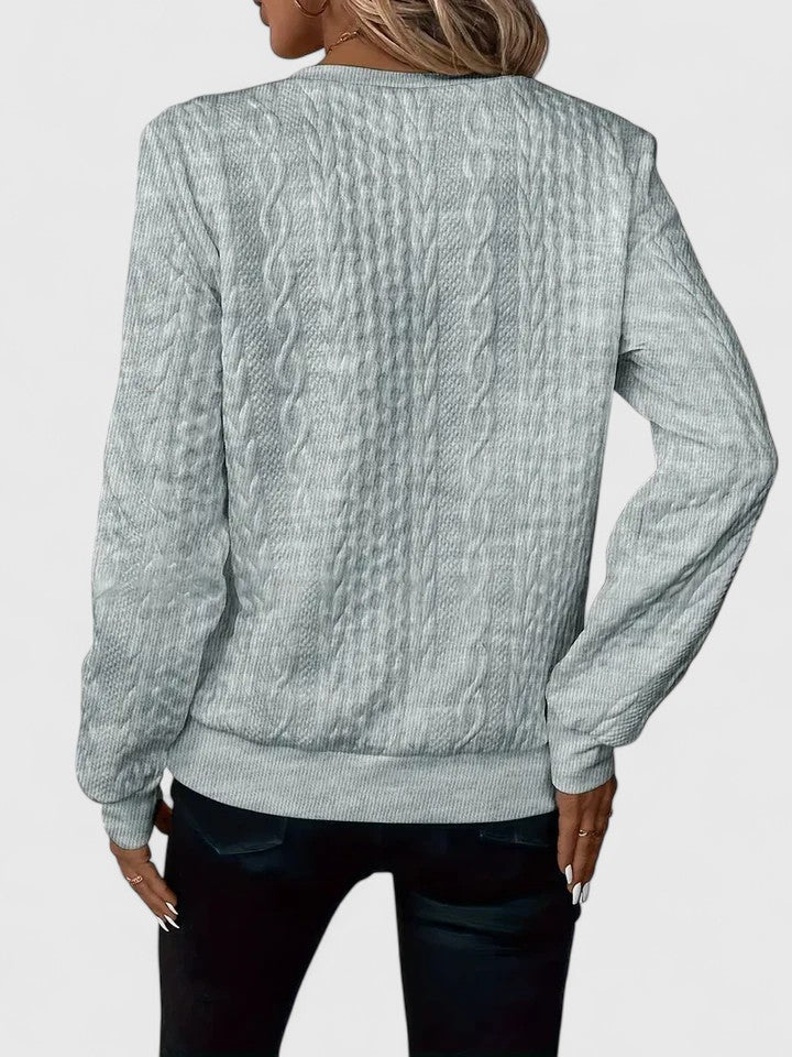 Soft Knit Jumper Tailored Round Neck Long Sleeve Elegant