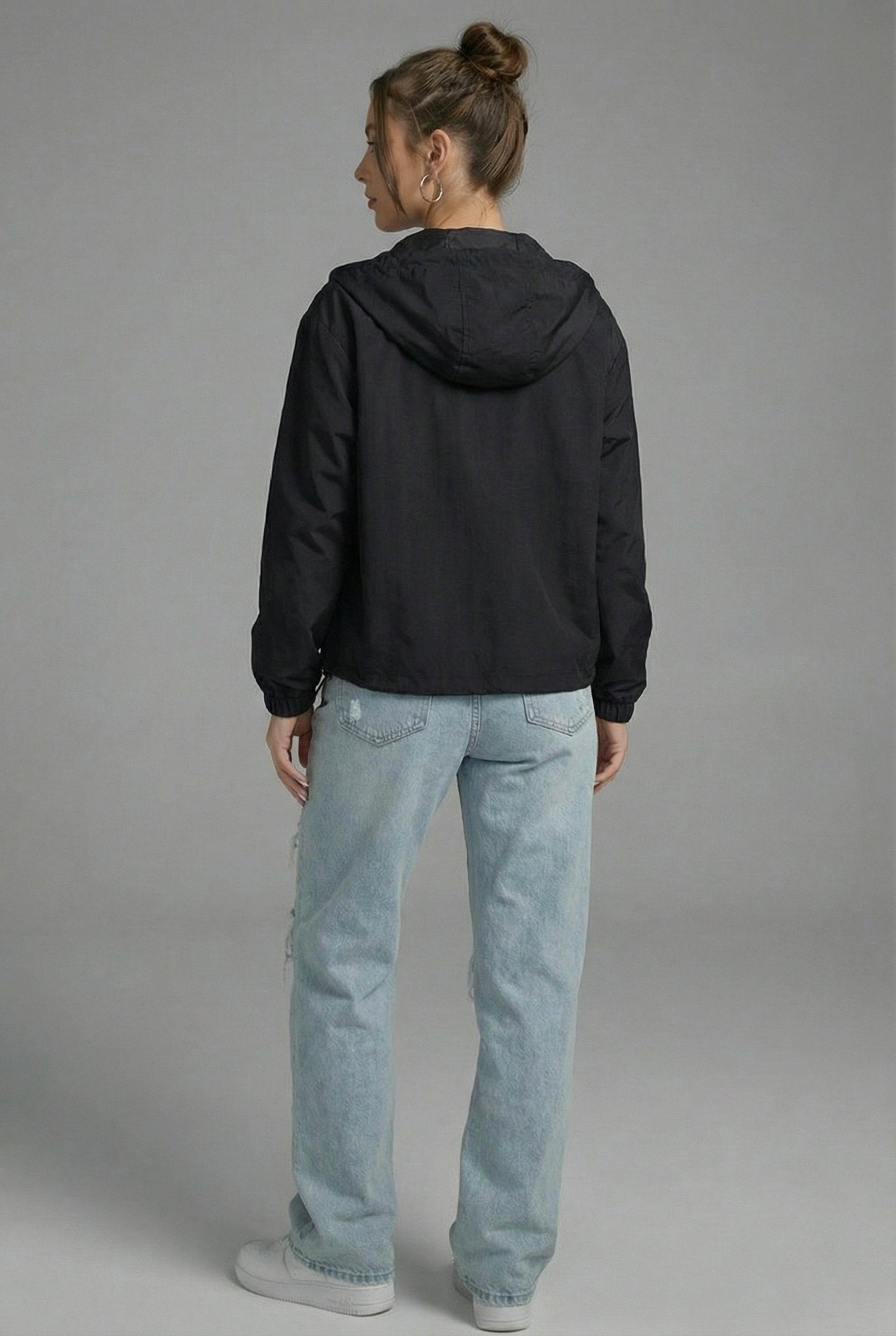 Spring Jacket Cropped Hooded Lightweight