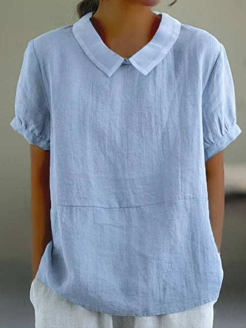 Cotton Linen Blouse Soft Lightweight Casual