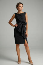 Bow Waist Sleeveless Cocktail Midi Dress Occasion