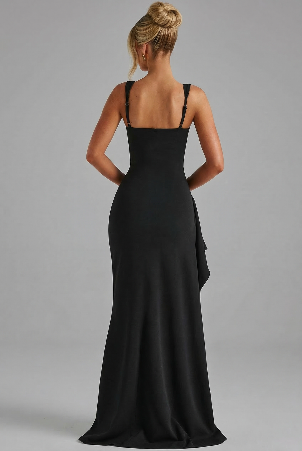 Slip Maxi Dress Bodycon Open Back Leg Split