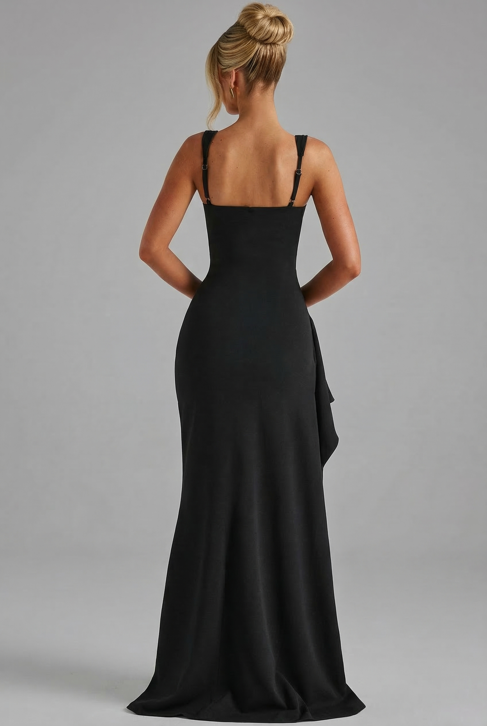 Slip Maxi Dress Bodycon Open Back Leg Split