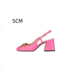 Retro High Heels Buckle Strap Pointed Toe Formal