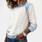 Long Sleeve Knit Top Slim Fit Round Neck Minimalist