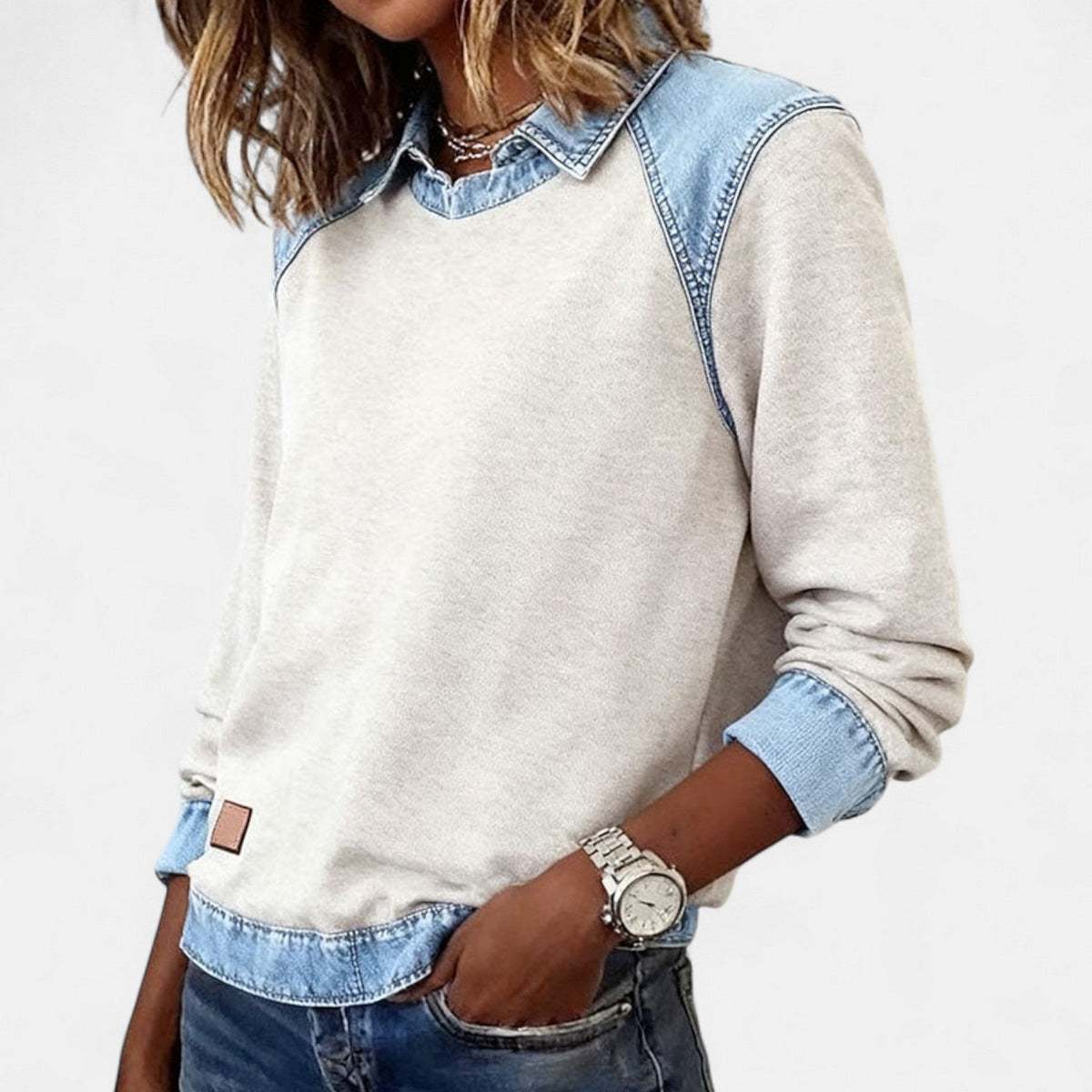 Long Sleeve Knit Top Slim Fit Round Neck Minimalist