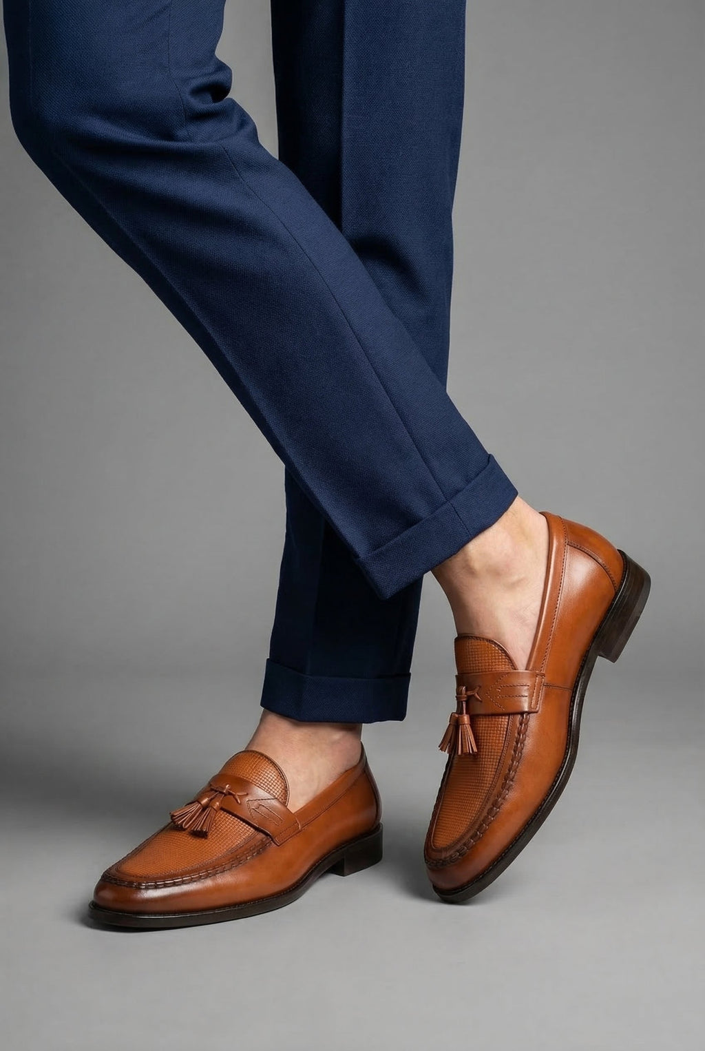 Mens Loafers Woven Tassel Slip On