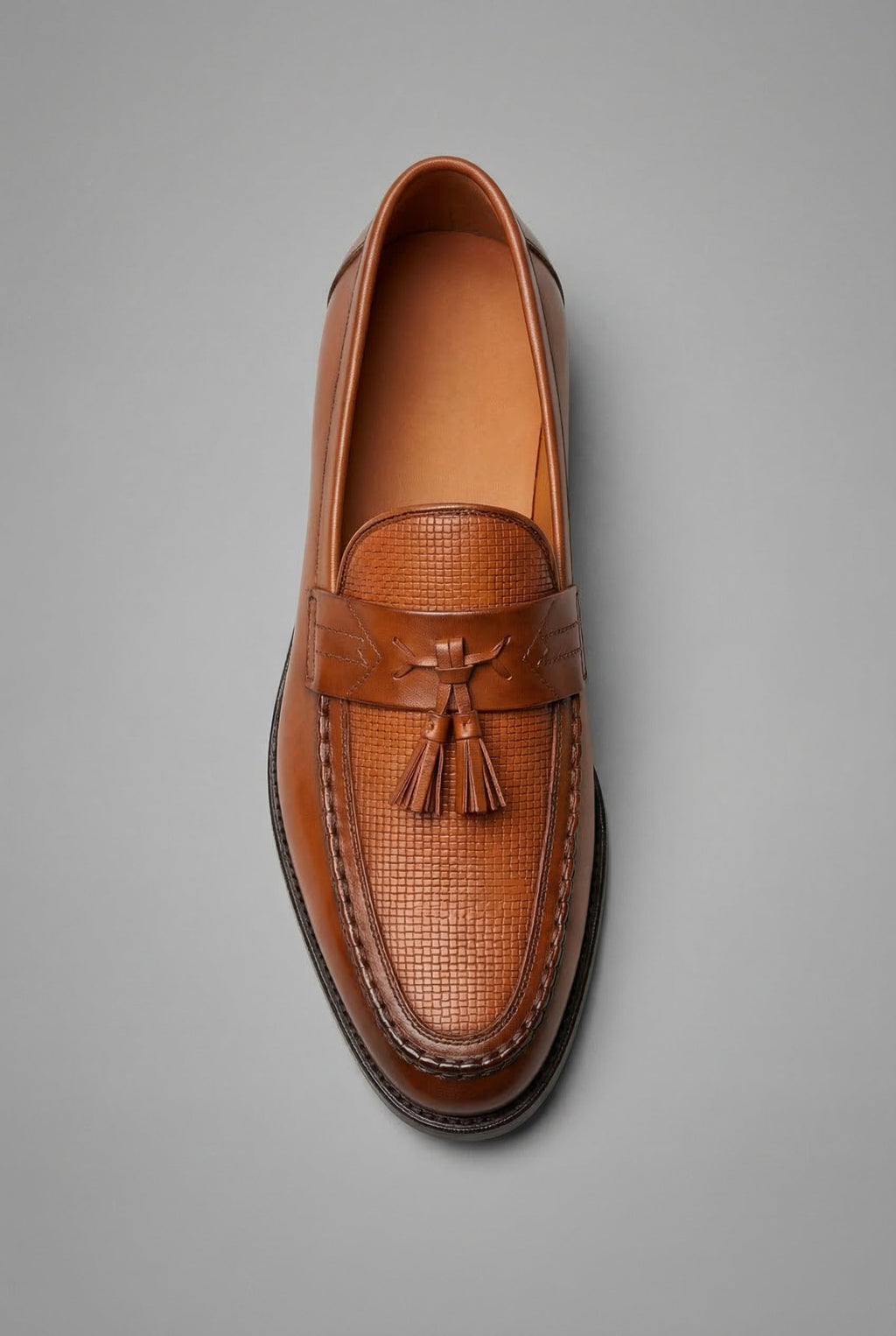 Mens Loafers Woven Tassel Slip On