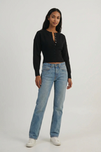 Cropped Cardigan Button Front Slim Fit Long Sleeve