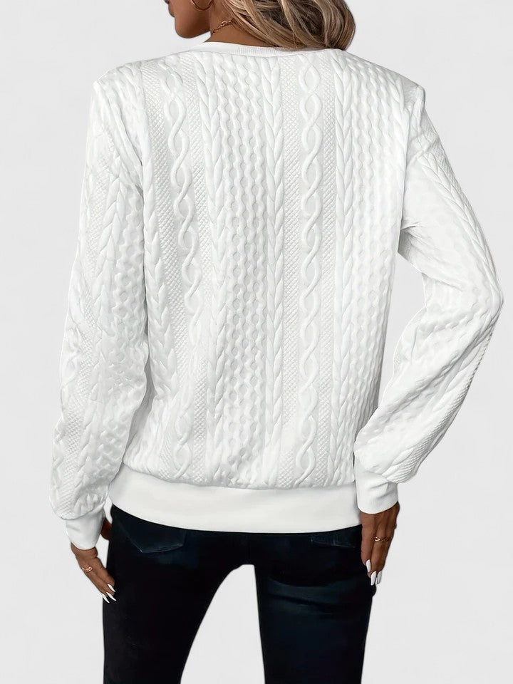 Soft Knit Jumper Tailored Round Neck Long Sleeve Elegant