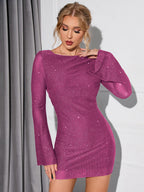 Radiant Glitter Open-Back Dress by Natalia