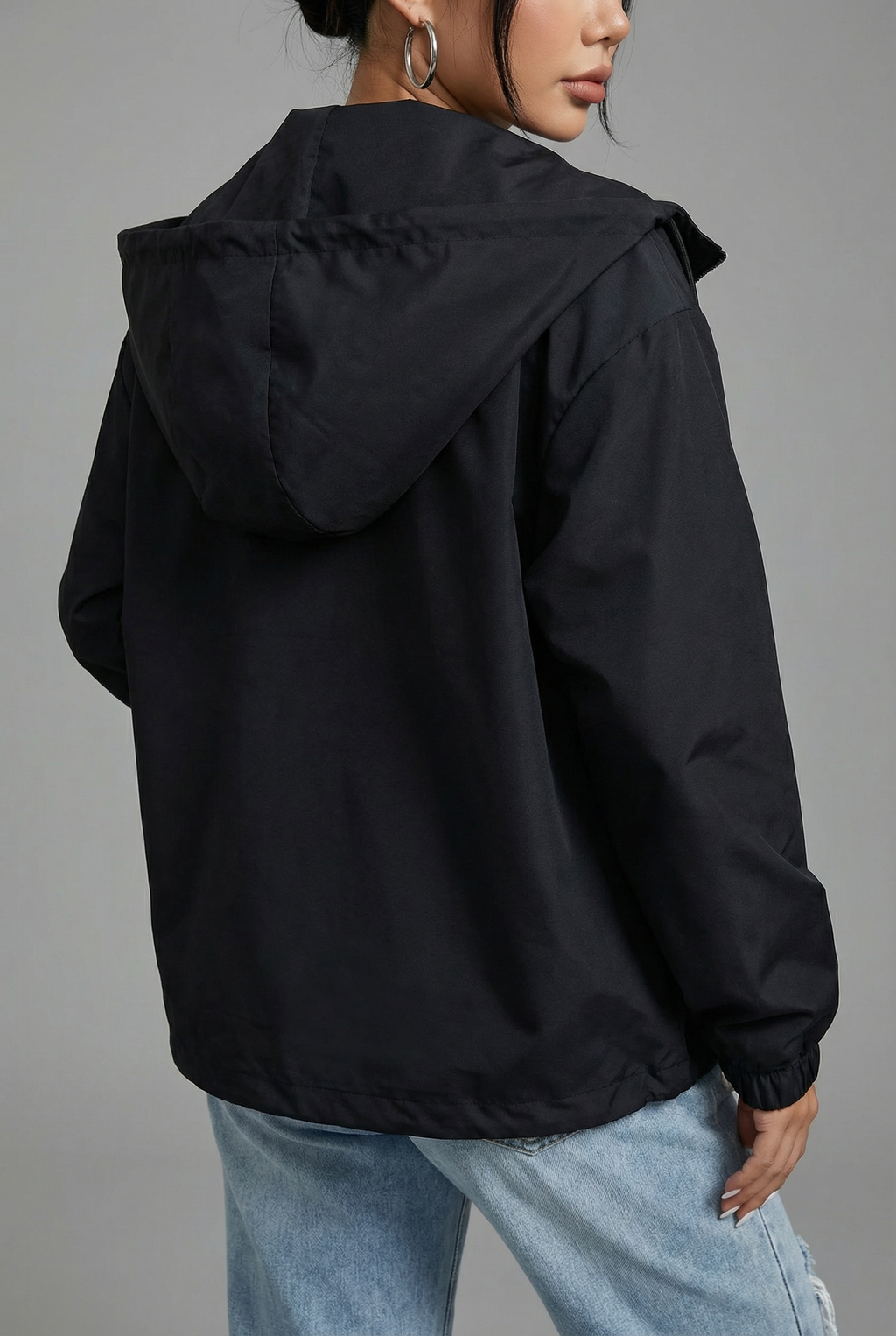 Spring Jacket Cropped Hooded Lightweight