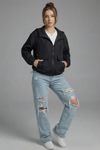 Spring Jacket Cropped Hooded Lightweight