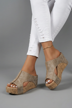 Platform Wedge Sandals Slip On Open Toe Retro