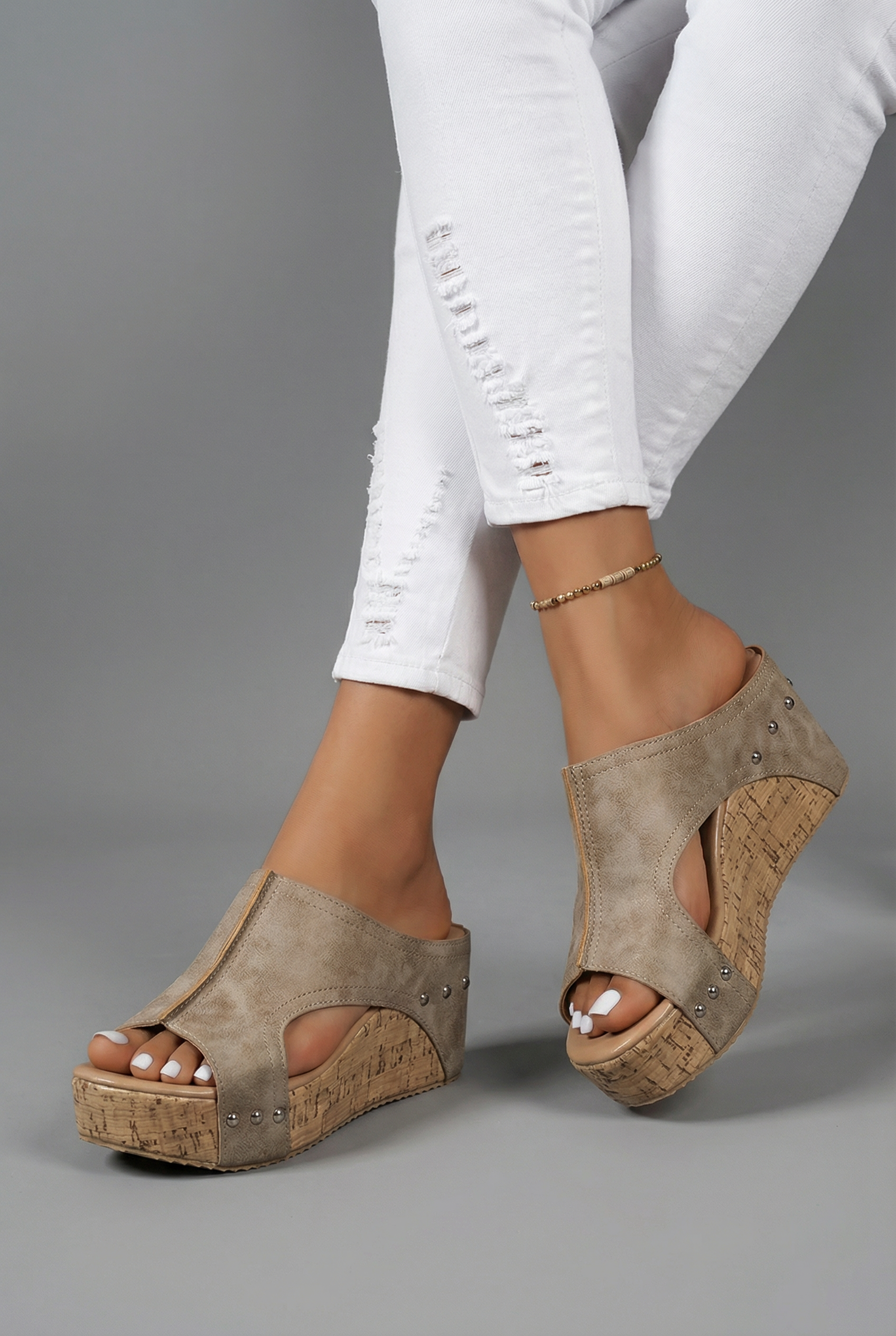 Platform Wedge Sandals Slip On Open Toe Retro