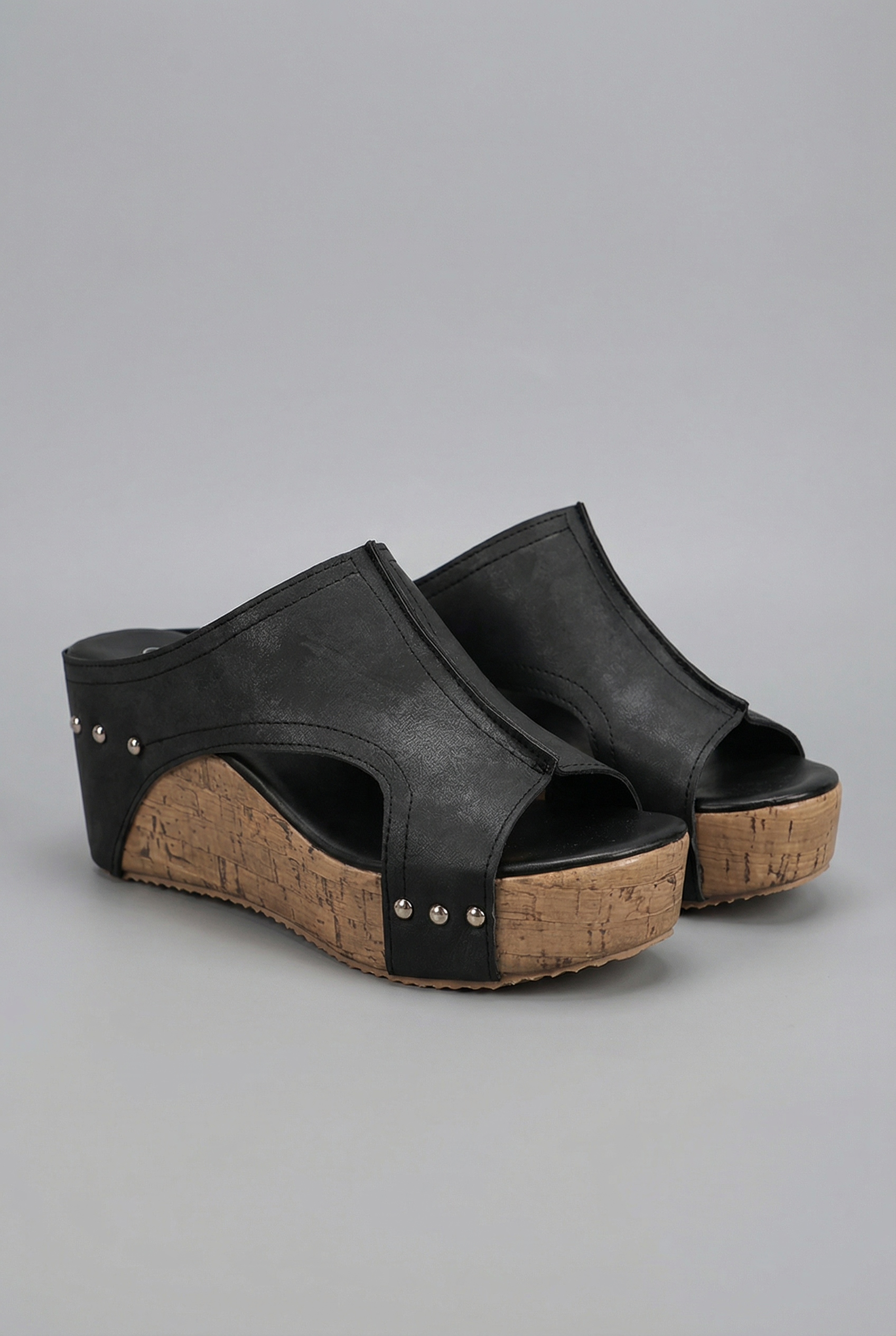 Platform Wedge Sandals Slip On Open Toe Retro