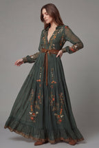 Boho Maxi Dress Floral Vintage Bohemian