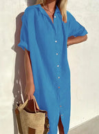 Linen Shirt Dress Casual Lightweight Summer