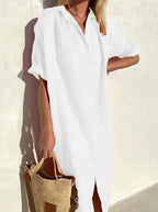 Linen Shirt Dress Casual Lightweight Summer