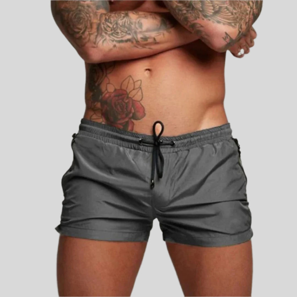 Mens Swim Shorts Drawstring Elastic Waist