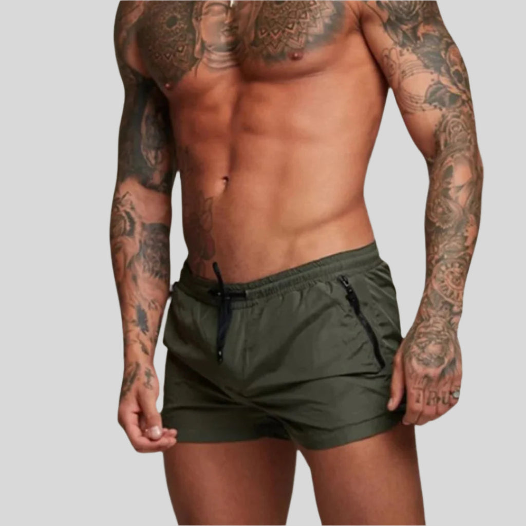 Mens Swim Shorts Drawstring Elastic Waist