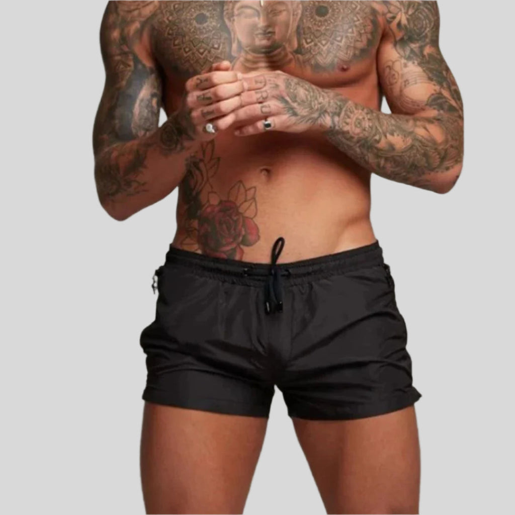 Mens Swim Shorts Drawstring Elastic Waist