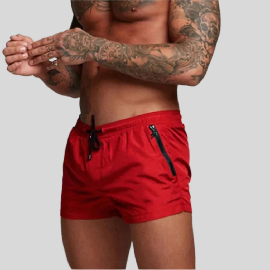 Mens Swim Shorts Drawstring Elastic Waist