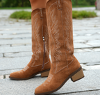 Cowboy Boots Pointed Toe Block Heel Western Modern Fit