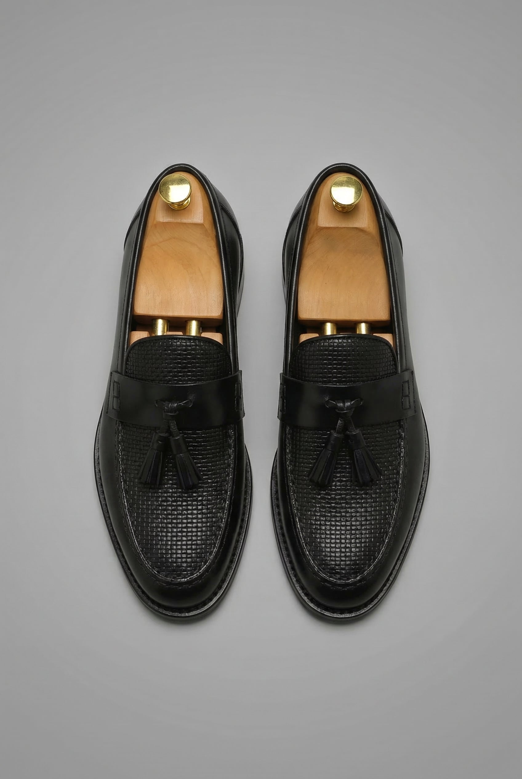 Mens Loafers Woven Tassel Slip On