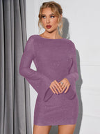 Radiant Glitter Open-Back Dress by Natalia