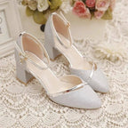 Block Heel Shoes Ankle Strap Formal Everyday