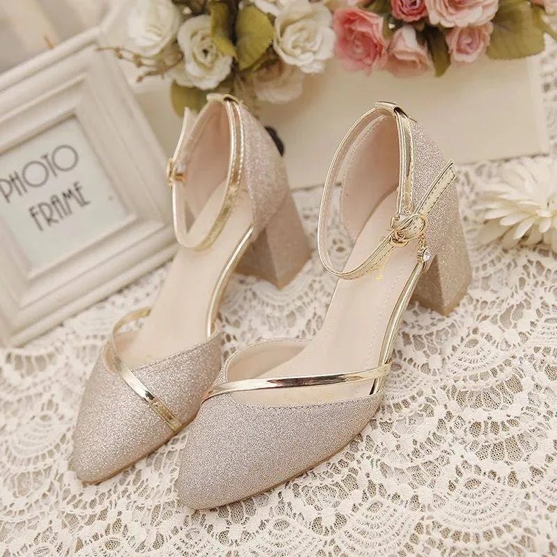 Block Heel Shoes Ankle Strap Formal Everyday