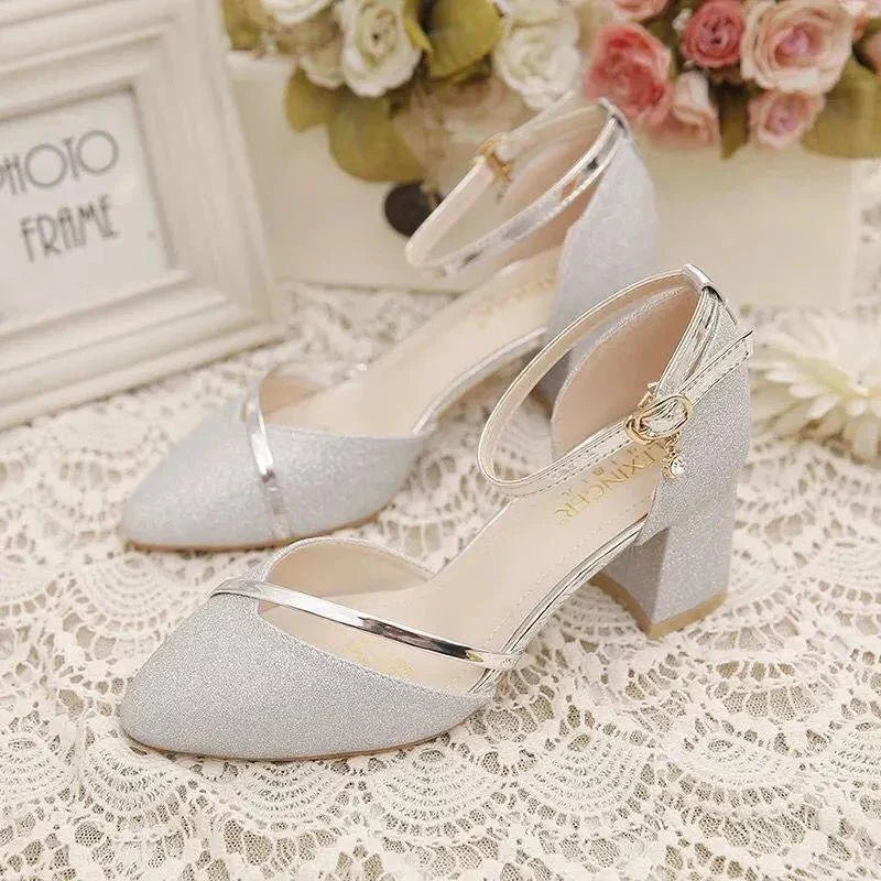 Block Heel Shoes Ankle Strap Formal Everyday