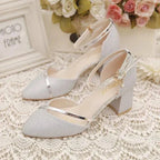 Block Heel Shoes Ankle Strap Formal Everyday