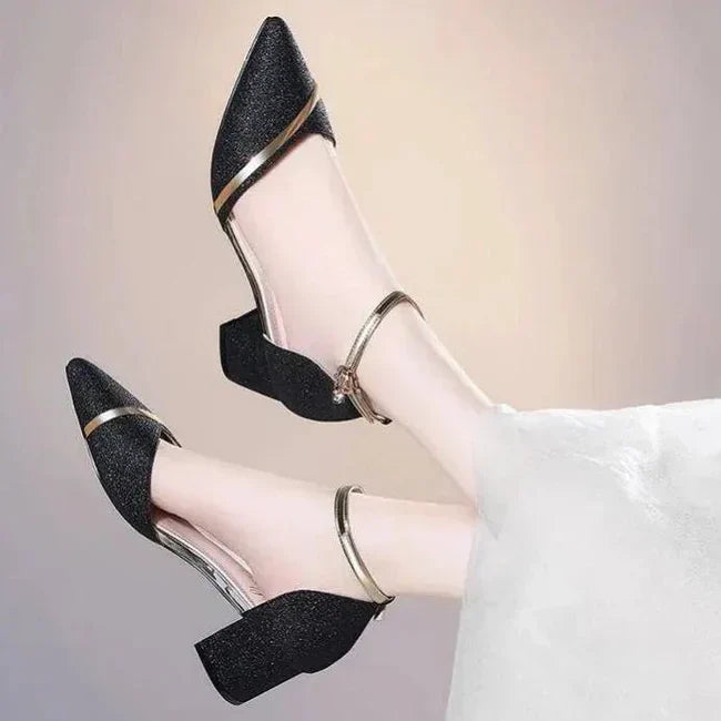 Block Heel Shoes Ankle Strap Formal Everyday