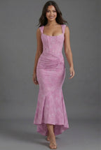 Wedding Guest Dress Corset Fishtail Floral
