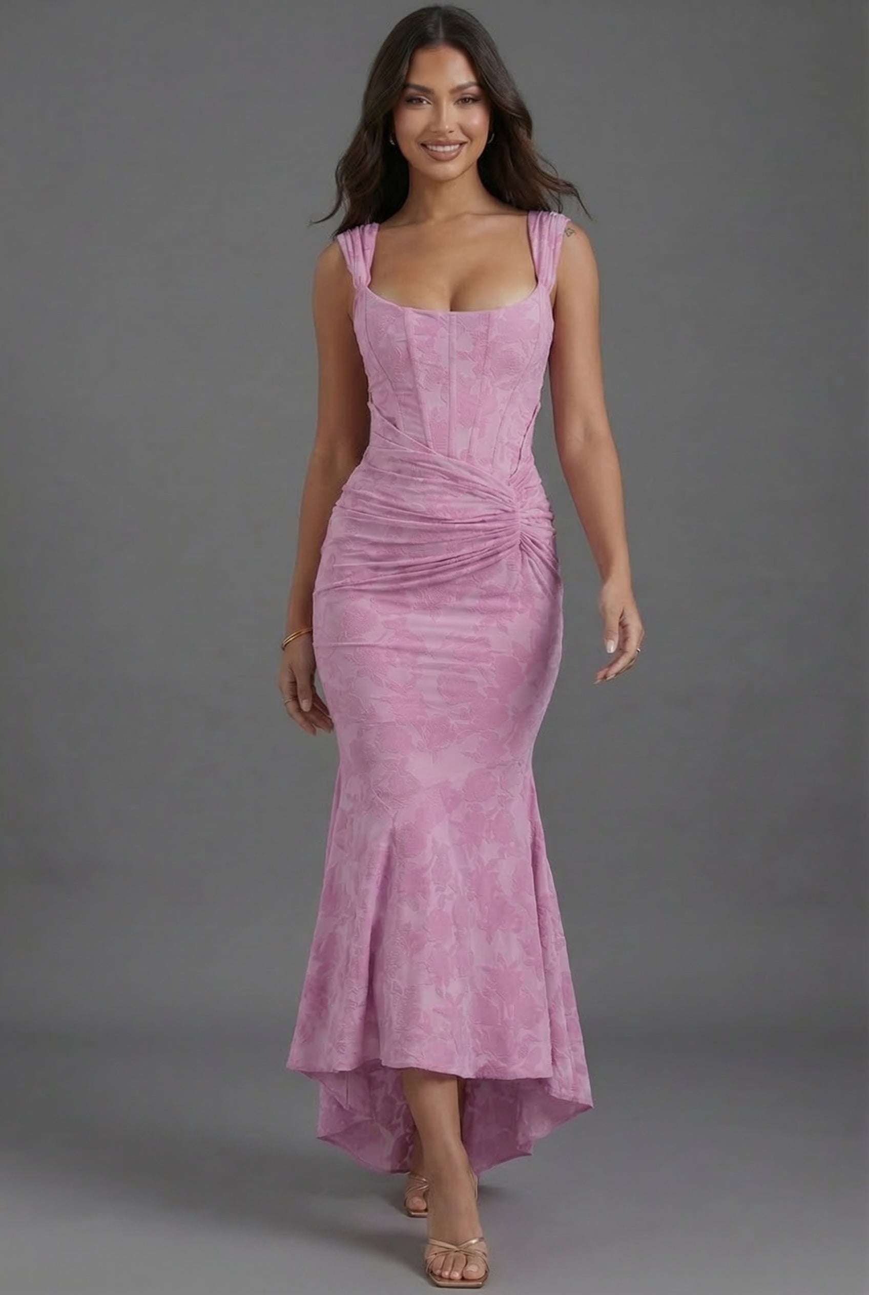 Wedding Guest Dress Corset Fishtail Floral