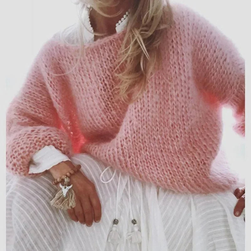 Lightweight Knit Jumper Layering Round Neck Autumn Winter