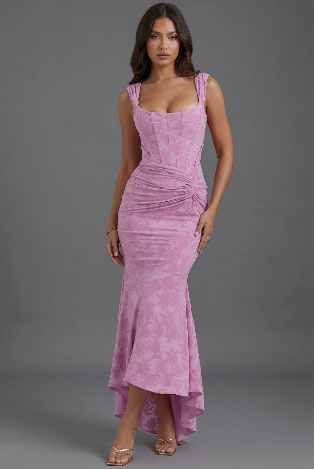 Wedding Guest Dress Corset Fishtail Floral