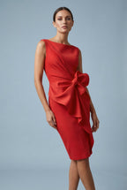 Bow Waist Sleeveless Cocktail Midi Dress Occasion