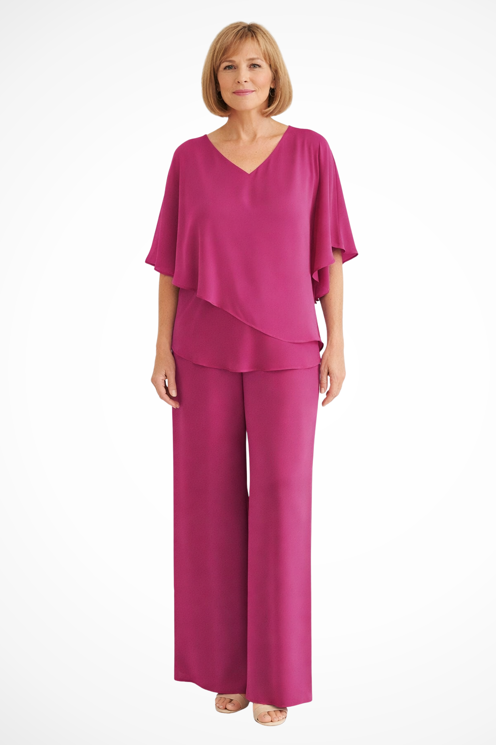 Batwing Sleeve Top Wide Leg Trousers Co-Ord Set