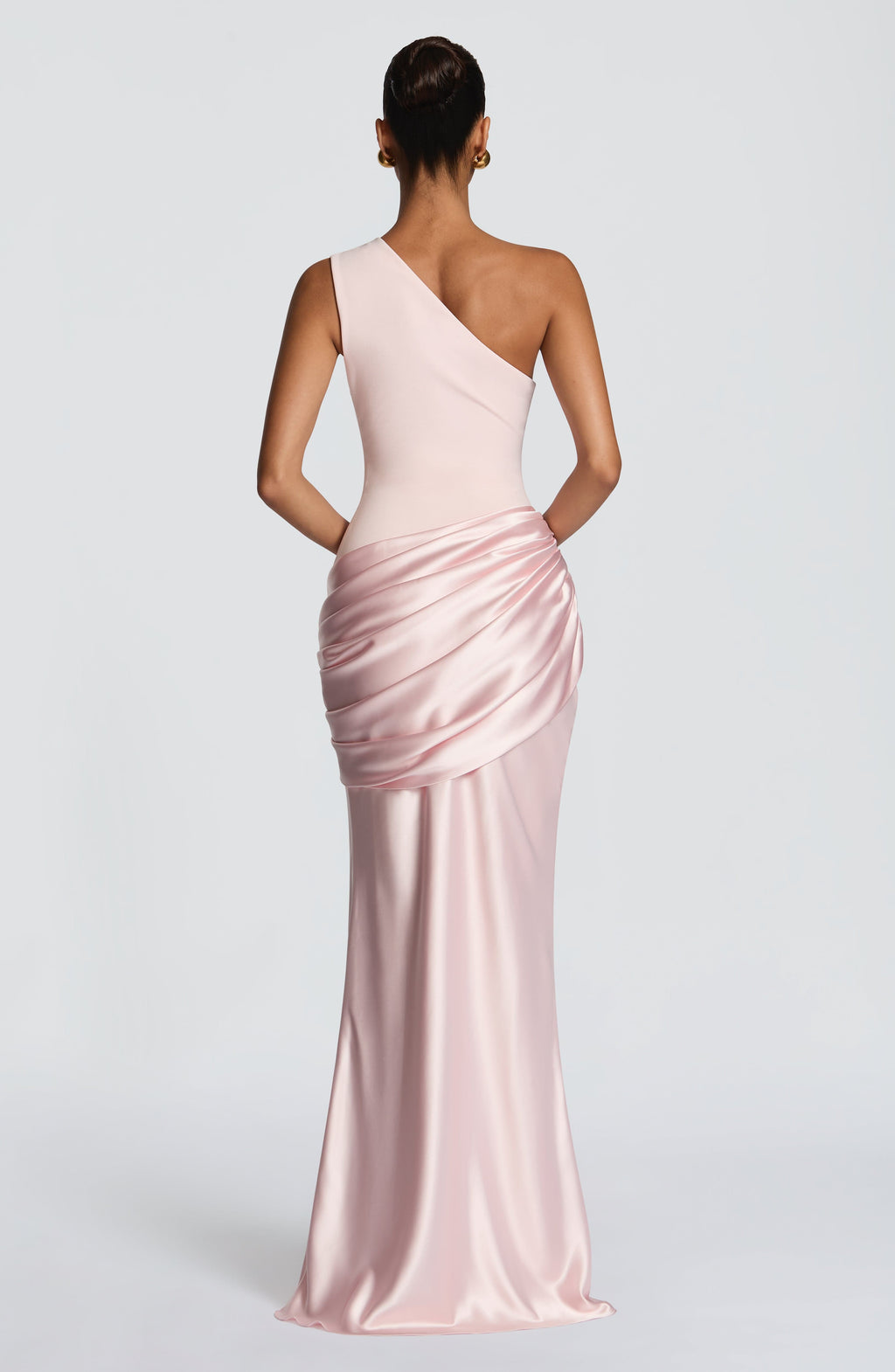 Graduation Dress One Shoulder Satin Ruched Maxi