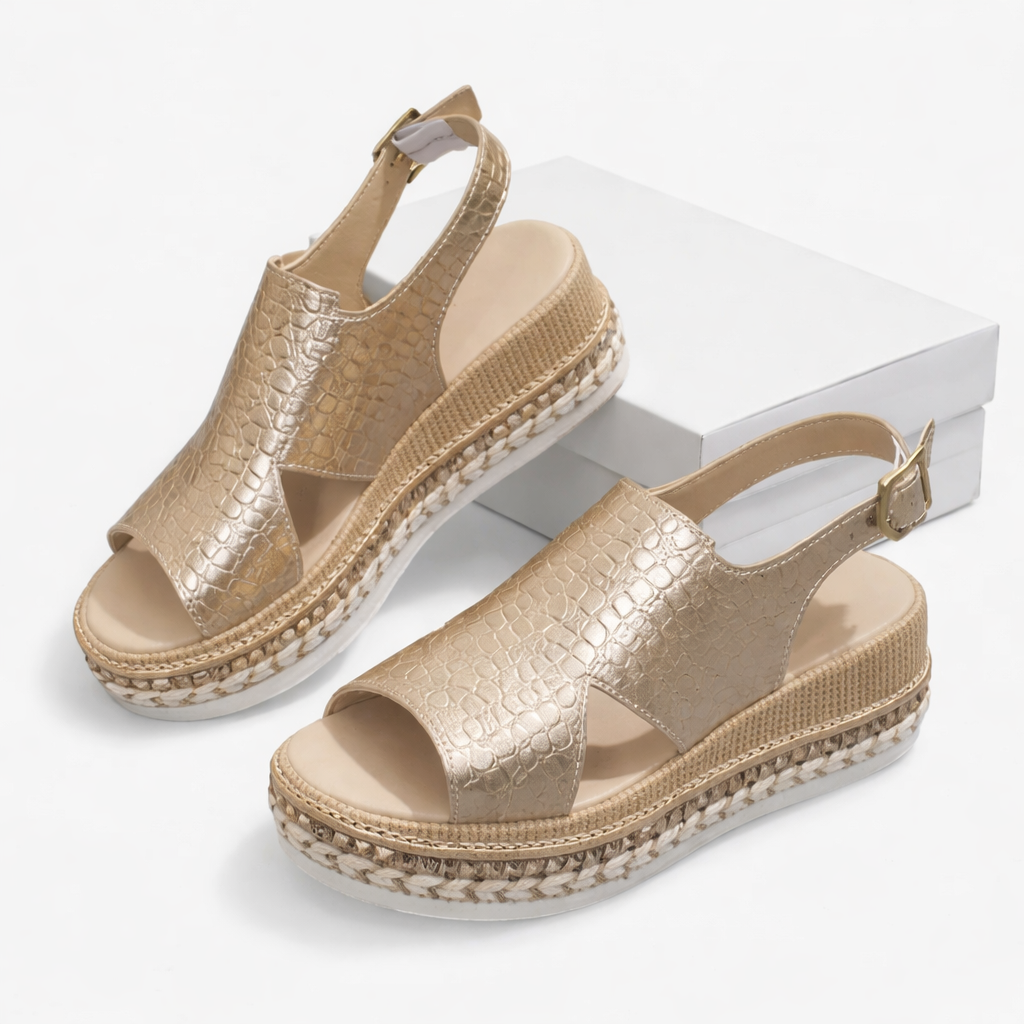 Wedge Metallic Sandals