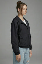 Spring Jacket Cropped Hooded Lightweight