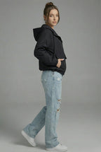 Spring Jacket Cropped Hooded Lightweight